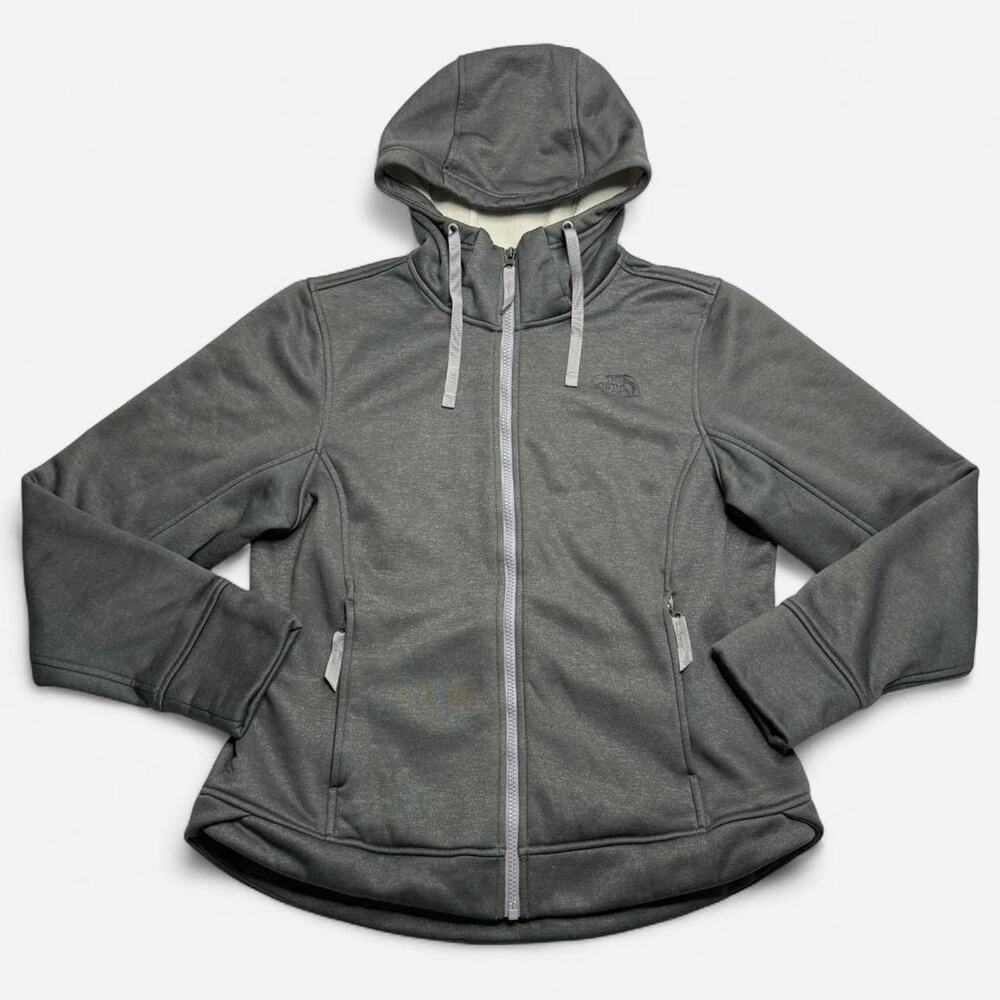 The North Face Women’s Fleece Lined Softshell Hoodie Jacket Gray Large